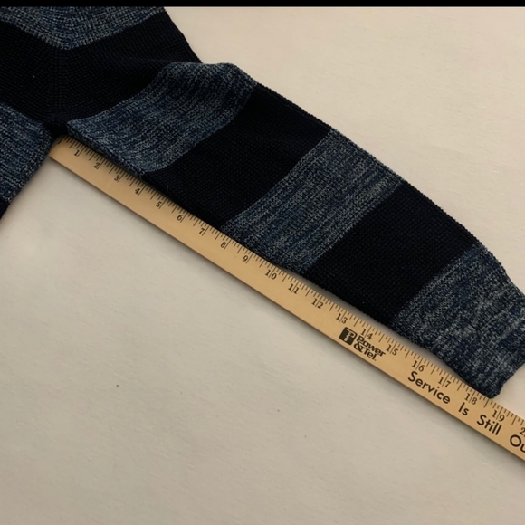 Men’s Lucky Brand Indigo Dyed Blue Striped Sweater - Picture 8 of 8